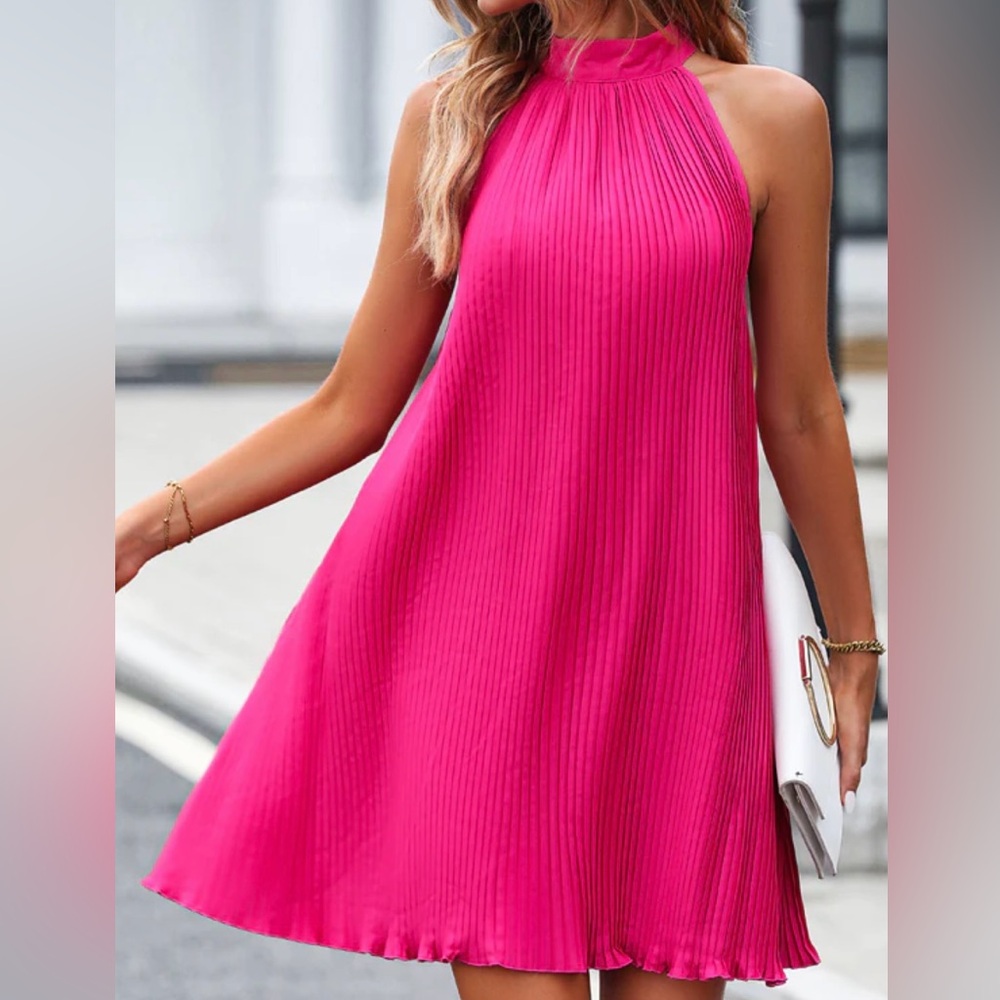 Pink Halter Neck Dress